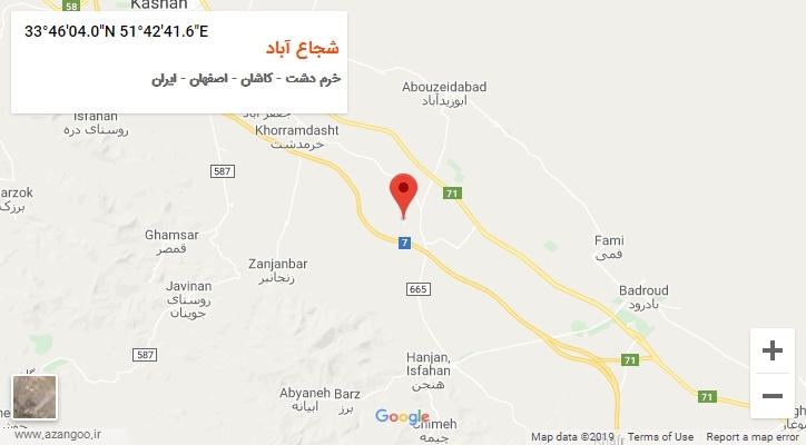 روستای شجاع آباد بر روی نقشه