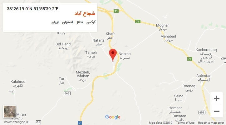 روستای شجاع آباد بر روی نقشه