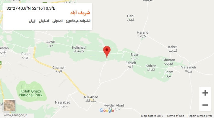 روستای شریف آباد بر روی نقشه