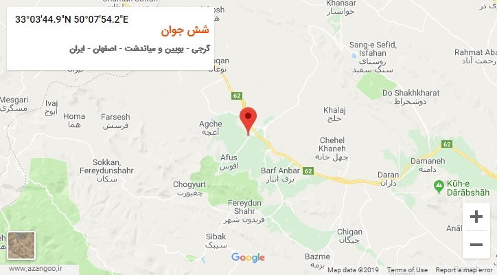 روستای شش جوان بر روی نقشه