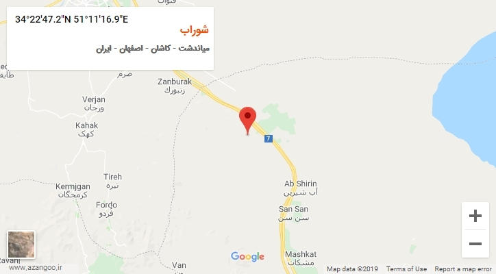 روستای شوراب بر روی نقشه