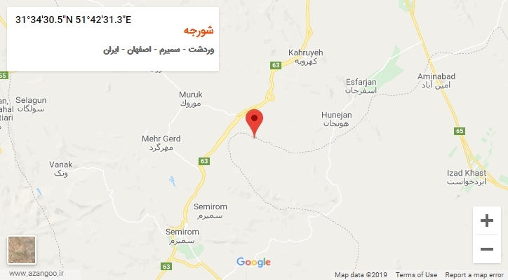 روستای شورجه بر روی نقشه