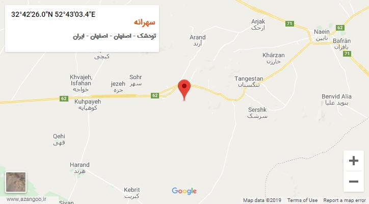 روستای سهرانه بر روی نقشه
