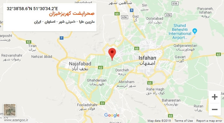 روستای صحراپشت کهریزخیزان بر روی نقشه
