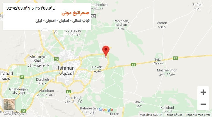 روستای صحراتیغ دونی بر روی نقشه