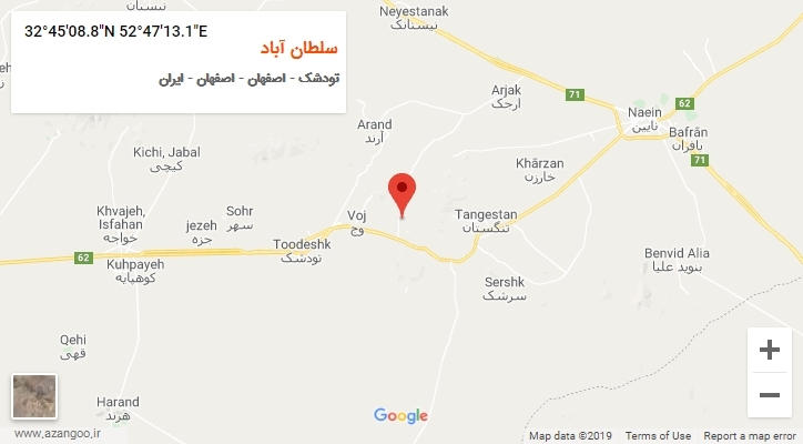 روستای سلطان آباد بر روی نقشه