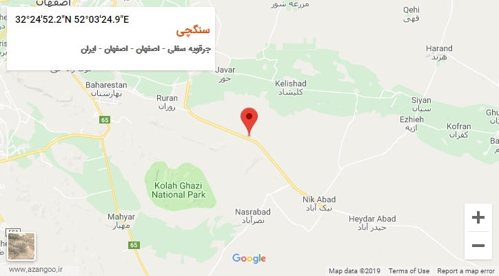 روستای سنگچی بر روی نقشه