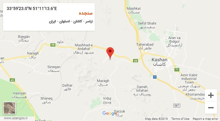 روستای سنجده بر روی نقشه