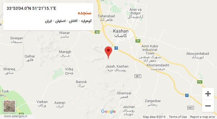روستای سنجده بر روی نقشه