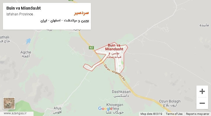 دهستان سردسیر بر روی نقشه
