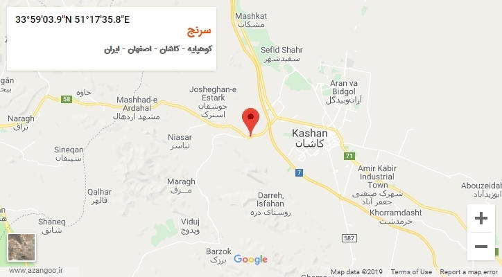 روستای سرنج بر روی نقشه