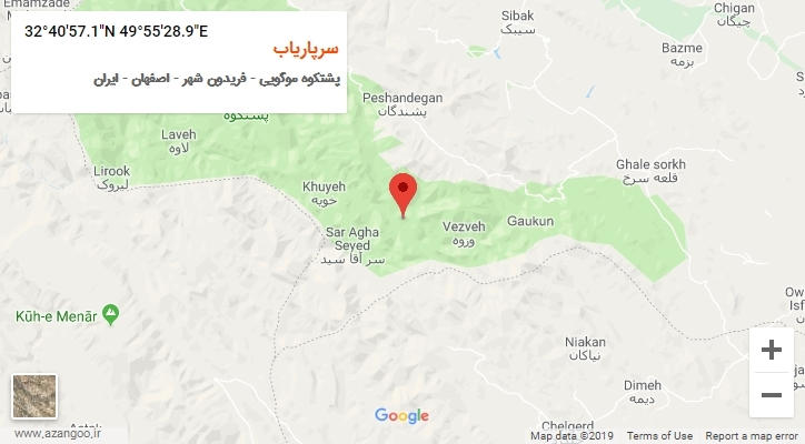 روستای سرپاریاب بر روی نقشه