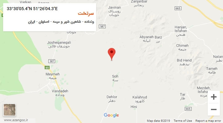 روستای سرتخت بر روی نقشه