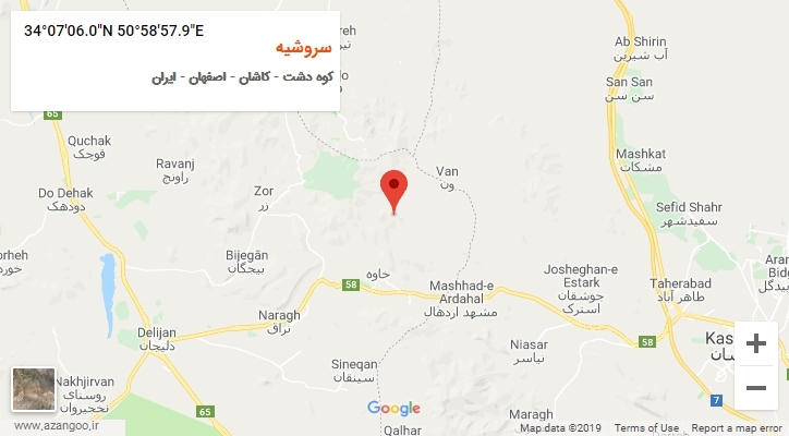 روستای سروشیه بر روی نقشه