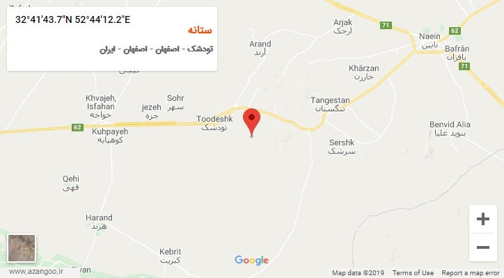 روستای ستانه بر روی نقشه
