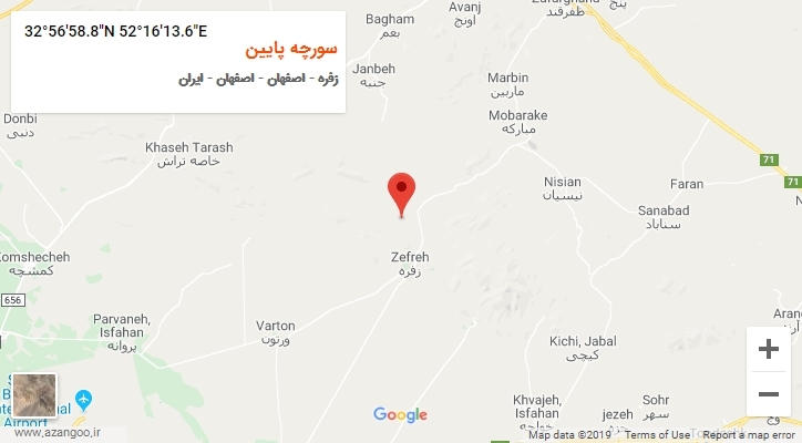 روستای سورچه پایین بر روی نقشه
