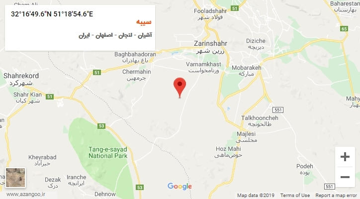 روستای سیبه بر روی نقشه