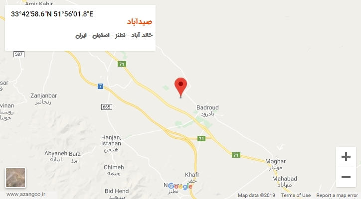 روستای صیدآباد بر روی نقشه