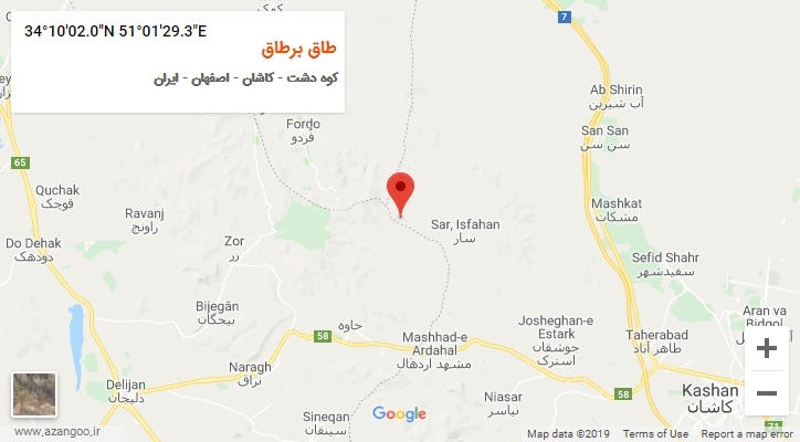 روستای طاق برطاق بر روی نقشه