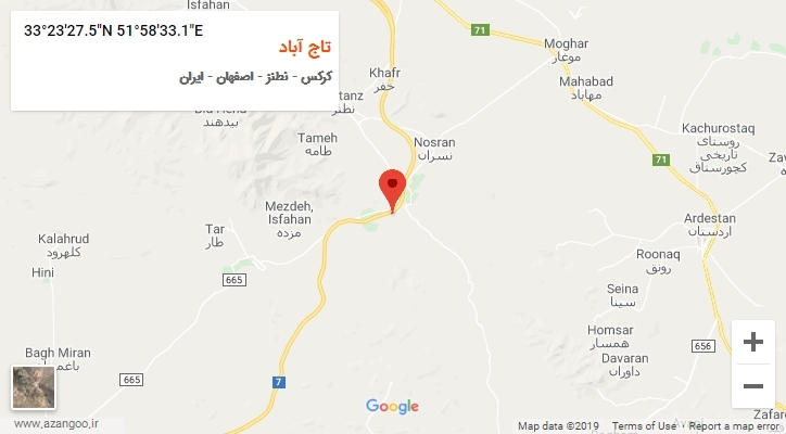 روستای تاج آباد بر روی نقشه