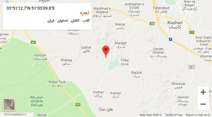 روستای تجره بر روی نقشه
