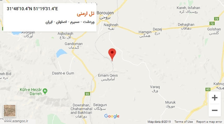 روستای تل ارمنی بر روی نقشه