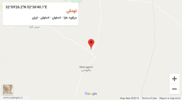 روستای تودش بر روی نقشه