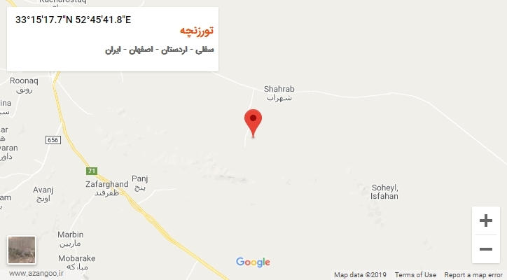 روستای تورزنچه بر روی نقشه