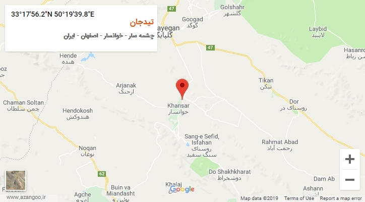 روستای تیدجان بر روی نقشه