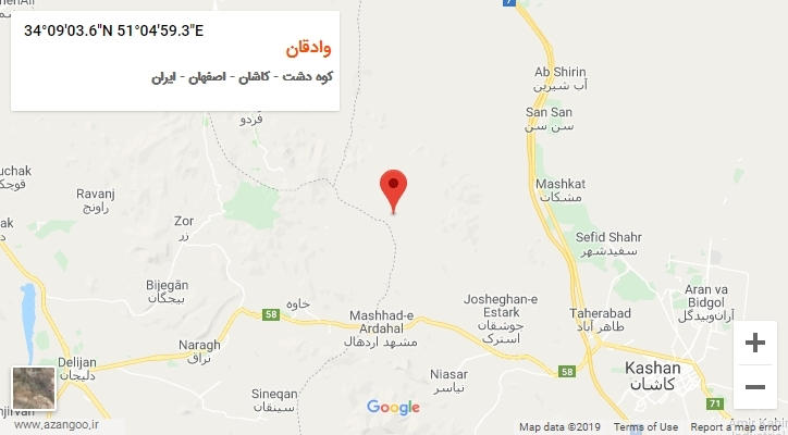 روستای وادقان بر روی نقشه