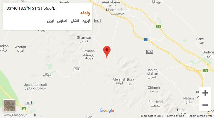 روستای وادنه بر روی نقشه
