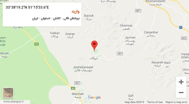 روستای واربد بر روی نقشه