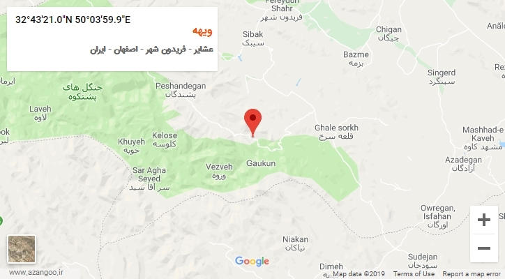 روستای ویهه بر روی نقشه