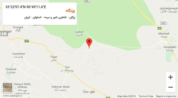 روستای وزنگاه بر روی نقشه