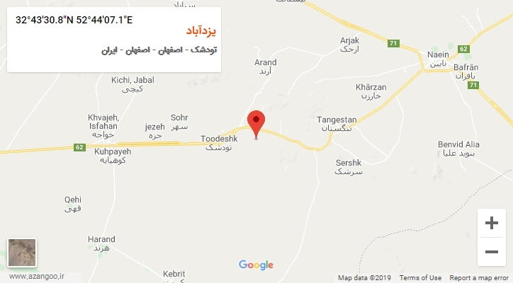 روستای یزدآباد بر روی نقشه