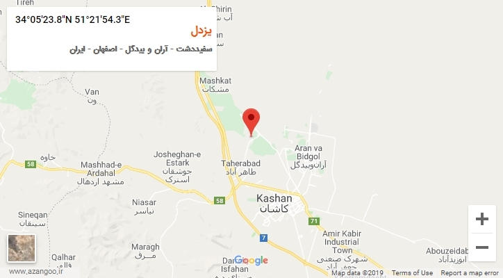 روستای یزدل بر روی نقشه