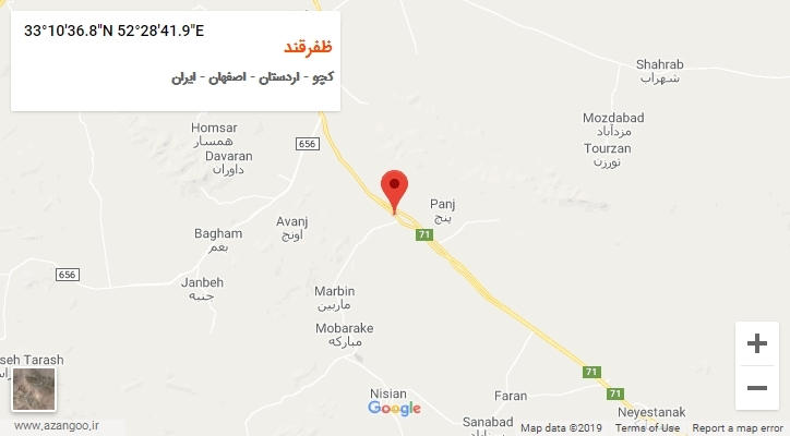 روستای ظفرقند بر روی نقشه