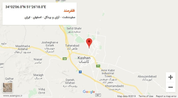روستای ظفرمند بر روی نقشه