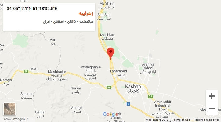 روستای زهراییه بر روی نقشه
