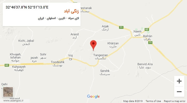 روستای زنگی آباد بر روی نقشه