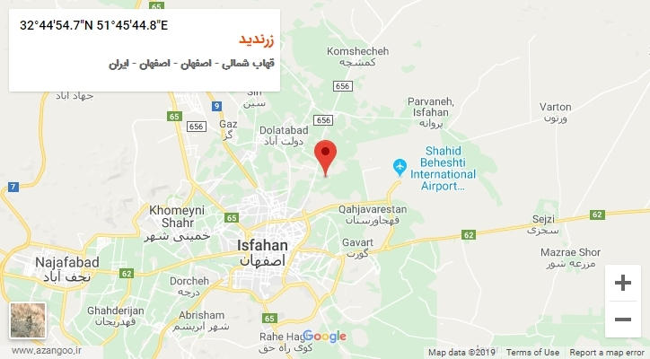 روستای زرندید بر روی نقشه