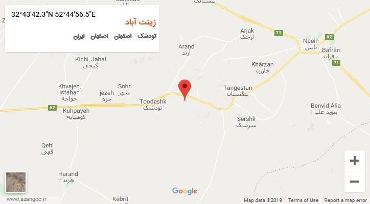 روستای زینت آباد بر روی نقشه