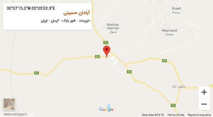 روستای آبادان حسینی بر روی نقشه