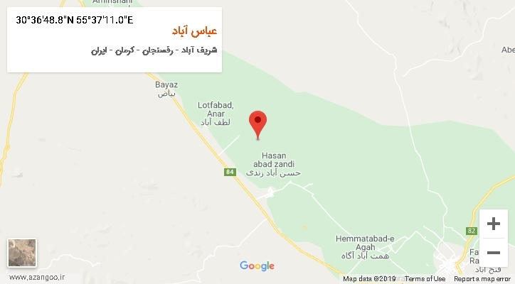 روستای عباس آباد بر روی نقشه