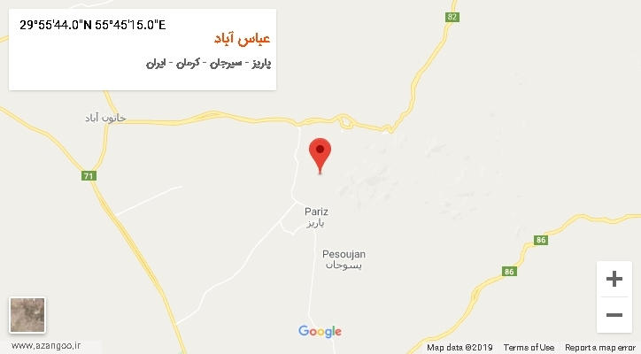 روستای عباس آباد بر روی نقشه