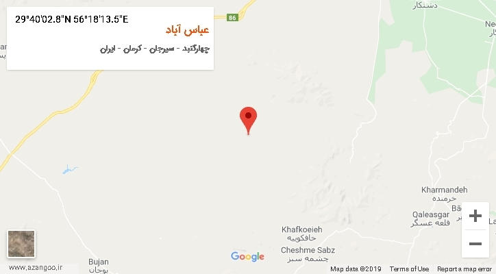 روستای عباس آباد بر روی نقشه