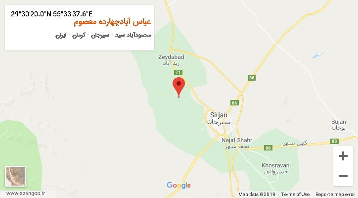 روستای عباس آبادچهارده معصوم بر روی نقشه