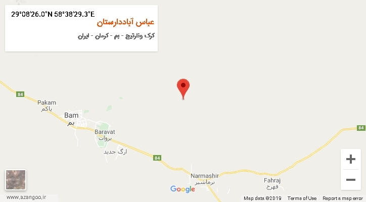 روستای عباس آباددارستان بر روی نقشه