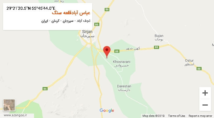 روستای عباس آبادقلعه سنگ بر روی نقشه