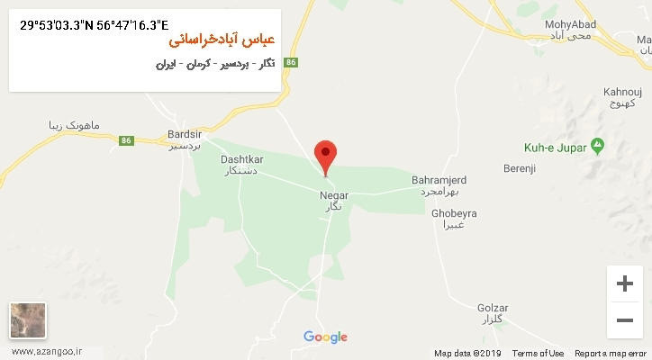 روستای عباس آبادخراسانی بر روی نقشه